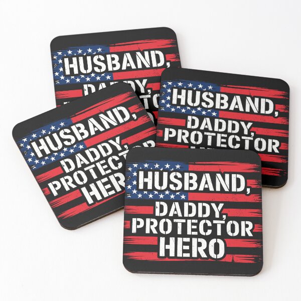 Item preview, Husband Daddy Protector Hero Flag Tee designed and sold by designleon19.