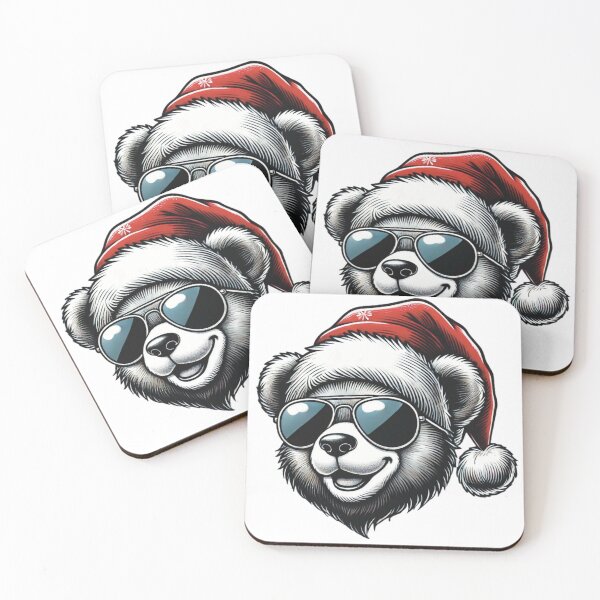 Item preview, Cool Santa Bear – Funny Christmas Polar Bear in Sunglasses designed and sold by Iras-Art-Corner.