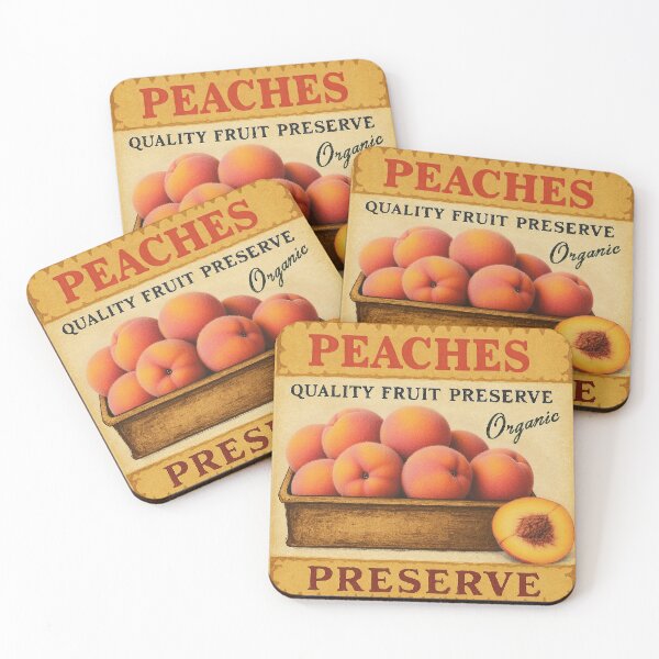 Item preview, Retro Peach Fruit Sticker Label designed and sold by Wordsmith-Wear.
