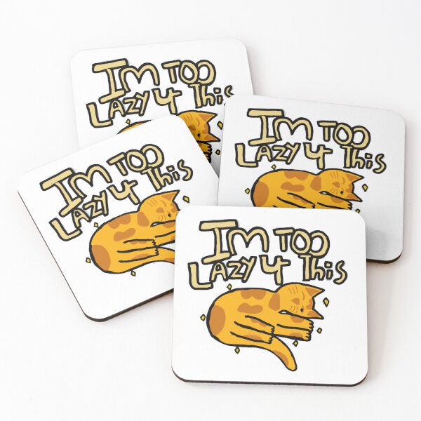 Item preview, "I'm Too Lazy 4 This" Orange Cat - Funny Lazy Cat - Relatable Meme Design designed and sold by Cherry Prism Designs.