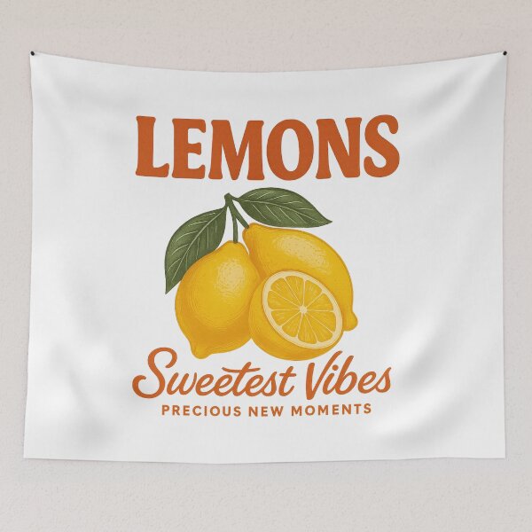Item preview, Lemons – Sweetest Vibes – Retro Fruit Illustration designed and sold by GabbyKI261.
