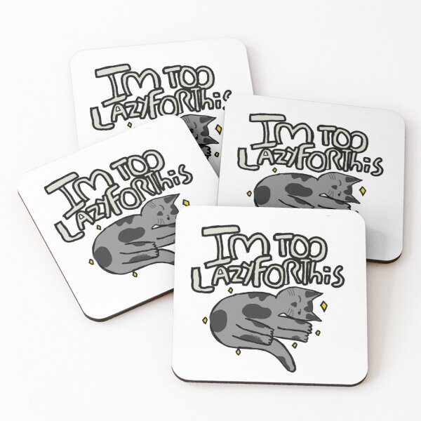Item preview,  "I'm Too Lazy for This" Gray Cat - Funny Lazy Cat - Relatable Meme Design designed and sold by Cherry Prism Designs.