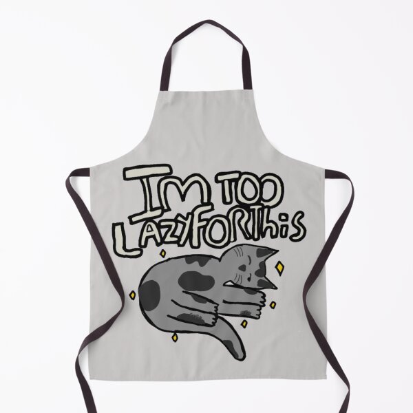 Item preview,  "I'm Too Lazy for This" Gray Cat - Funny Lazy Cat - Relatable Meme Design designed and sold by Cherry Prism Designs.