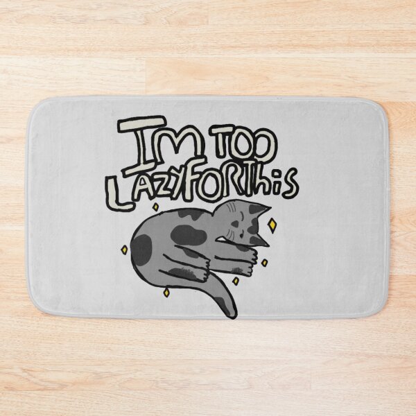 Item preview,  "I'm Too Lazy for This" Gray Cat - Funny Lazy Cat - Relatable Meme Design designed and sold by Cherry Prism Designs.