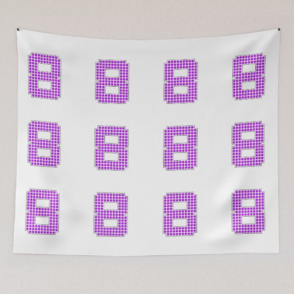 Item preview, Número 8 - Personaje de bloque de píxeles morado designed and sold by PixelGlyphs.