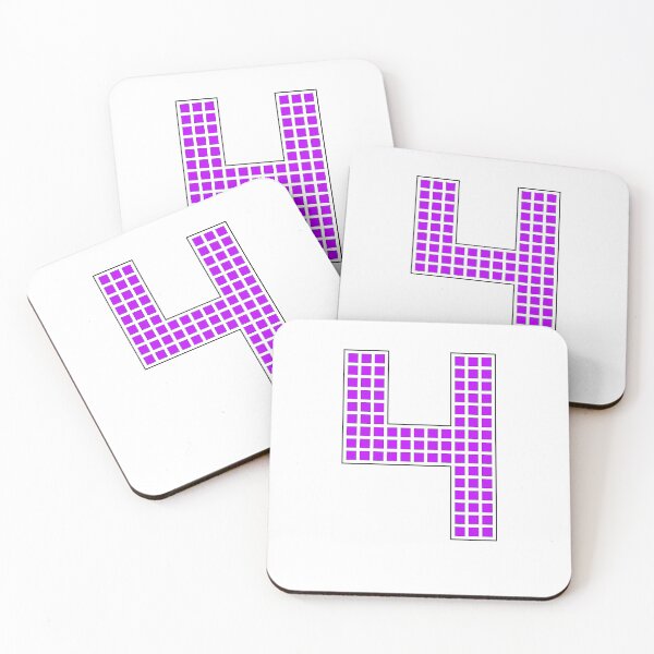 Item preview, Number 4 - Purple Pixel Block Character designed and sold by PixelGlyphs.