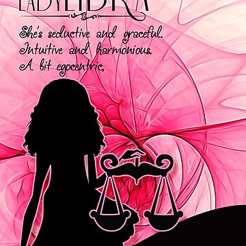 Libra Birthday for Her Pink and Black Feminine Zodiac Greeting Card