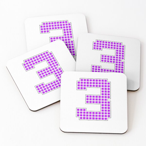 Item preview, Número 3 - Personaje de bloque de píxeles morado designed and sold by PixelGlyphs.