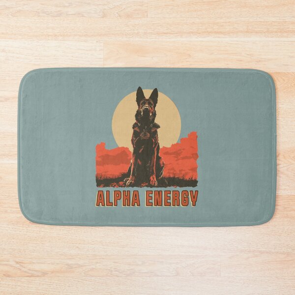 Item preview, Alpha Energy Retro German Shepherd with Sunset designed and sold by AM-Storefront.