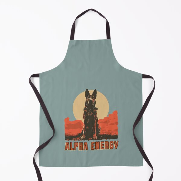 Aperçu de l'œuvre Berger allemand rétro Alpha Energy avec coucher de soleil créée et vendue par AM-Storefront.