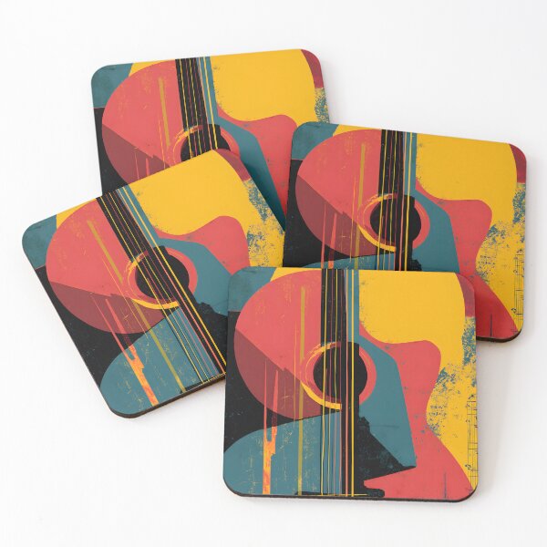 Item preview, Abstract Geometric Guitar with Bold Overlapping Shapes and Rich Harmonious Modern Vibrant Colors designed and sold by OlfactoART Studio.
