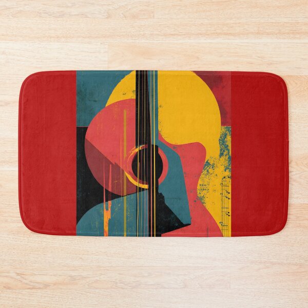 Item preview, Abstract Geometric Guitar with Bold Overlapping Shapes and Rich Harmonious Modern Vibrant Colors designed and sold by OlfactoART Studio.