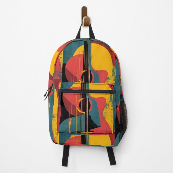 Item preview, Abstract Geometric Guitar with Bold Overlapping Shapes and Rich Harmonious Modern Vibrant Colors designed and sold by OlfactoART Studio.