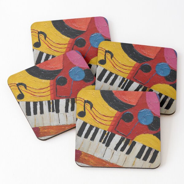 Item preview, Vibrant Abstract Piano and Musical Notes in Bold Geometric Forms Celebrating Rhythm and Creativity designed and sold by OlfactoART Studio.