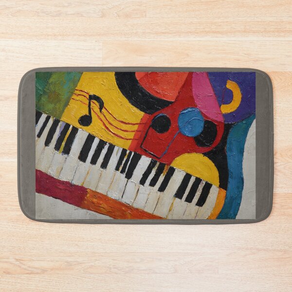 Item preview, Vibrant Abstract Piano and Musical Notes in Bold Geometric Forms Celebrating Rhythm and Creativity designed and sold by OlfactoART Studio.