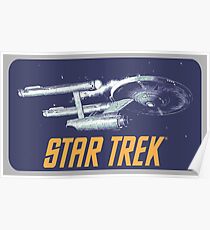 Old School Star Ship Poster