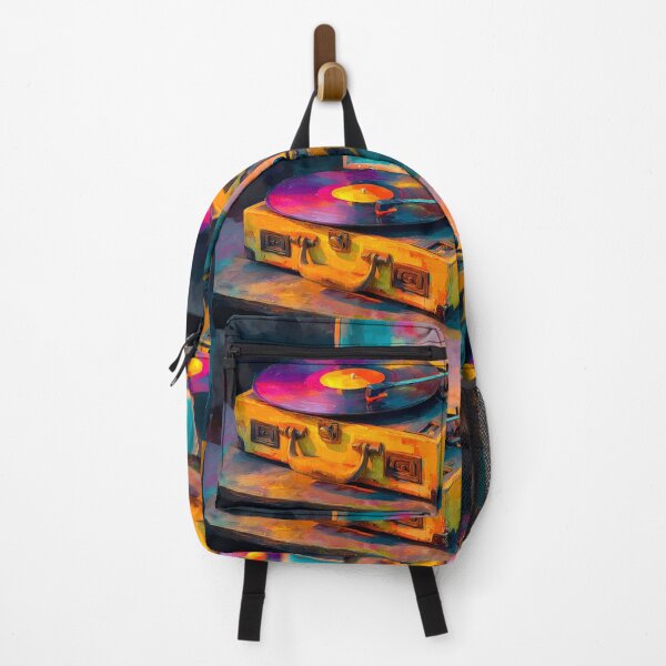 Item preview, Spinning Vinyl Delight - Vibrant Vintage Record Player with Bold Brushstrokes and Retro Charm designed and sold by OlfactoART Studio.