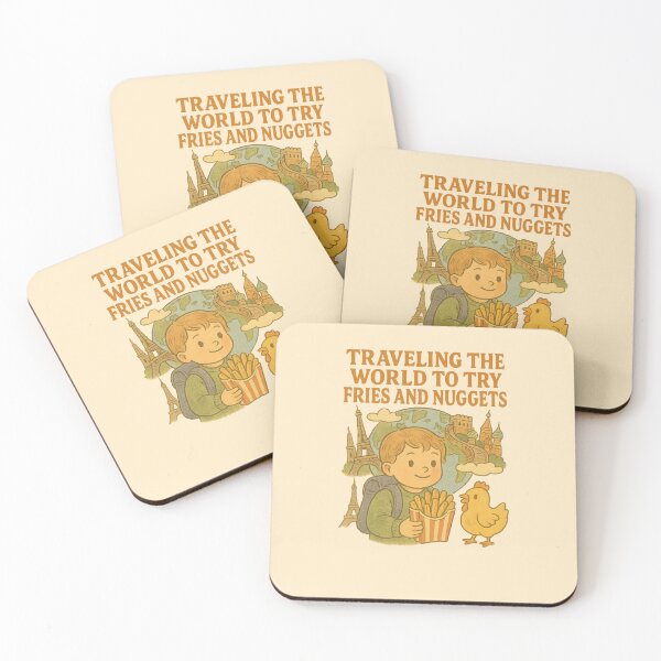 Item preview, Traveling the World for Fries and Nuggets – Funny Vintage Travel Art designed and sold by BeetleDots.