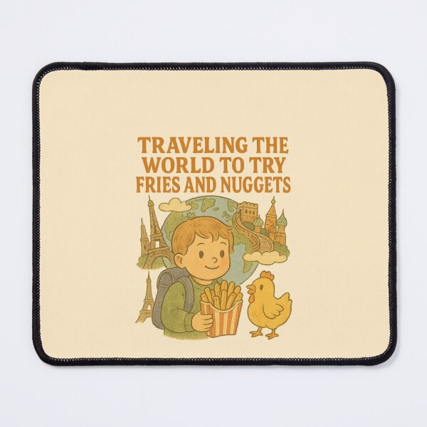 Item preview, Traveling the World for Fries and Nuggets – Funny Vintage Travel Art designed and sold by BeetleDots.