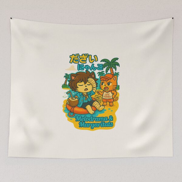 Item preview, Melodrama & Margaritas – Summer Dazai Cat Design designed and sold by NyxVerse-Studio.