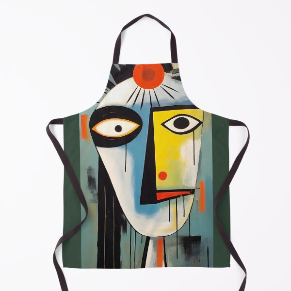 Item preview, Geometric Abstract Face - Bold Expression with Sharp Contrasts and Vibrant Red Yellow and Blue designed and sold by OlfactoART Studio.