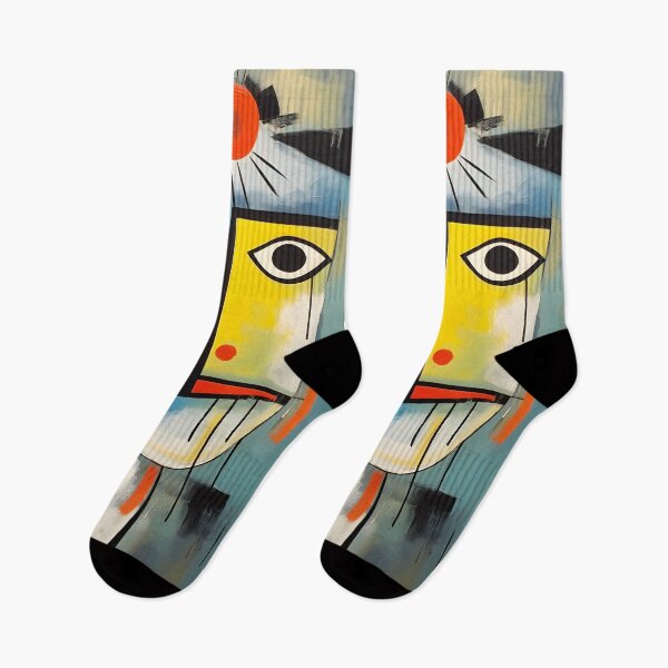 Item preview, Geometric Abstract Face - Bold Expression with Sharp Contrasts and Vibrant Red Yellow and Blue designed and sold by OlfactoART Studio.