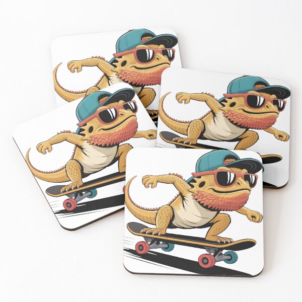 Item preview, Bearded dragon on skateboard - for all cool reptile fans designed and sold by YHCreatives.