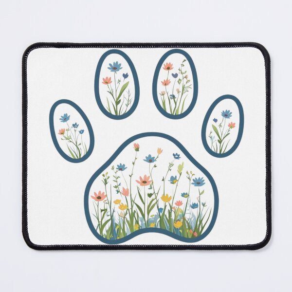 Item preview, Dog Paw Print with Floral Design - Cute Flower Filled Paw Art for Dog Lovers designed and sold by Brain shot.