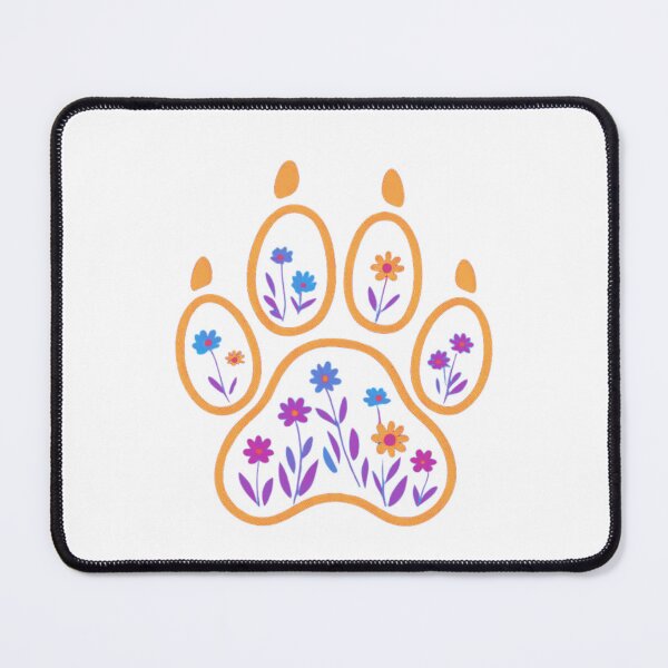 Item preview, Dog Paw Print with Floral Design - Cute Flower Filled Paw Art for Dog Lovers designed and sold by Brain shot.