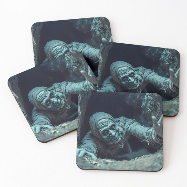 Item preview, Creepy Mummy Emerging from Tomb — Halloween Horror Scene designed and sold by MatvHelen.