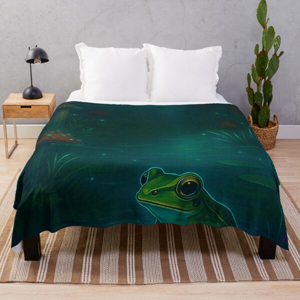 Item preview, Enchanted Frog in a Glowing Mushroom Forest designed and sold by Mo & Ko Design.