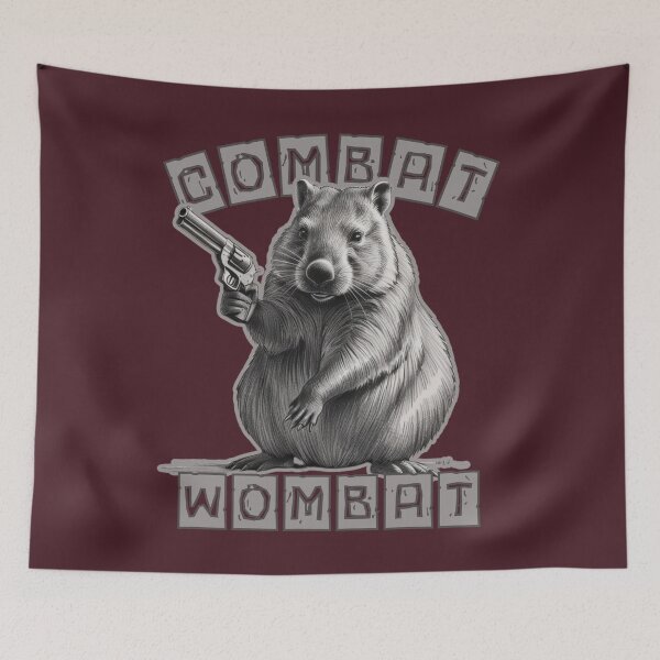 Item preview, Combat Wombat Meme With Revolver designed and sold by Uniquely Yours.