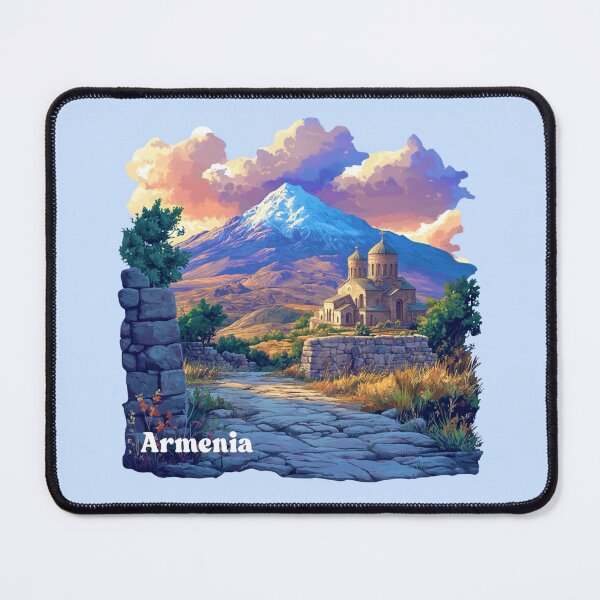 Item preview, Armenia - Mountain & Monastery Landscape designed and sold by Myra365Art.