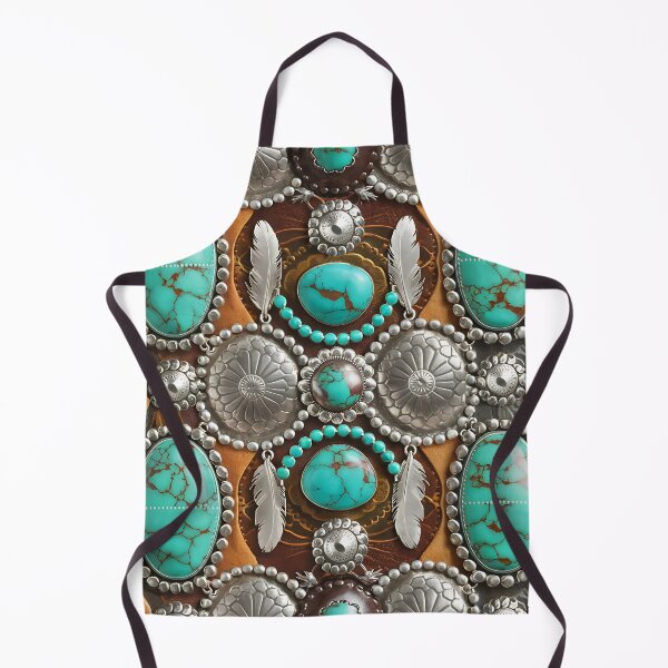 Item preview, Turquoise and Silver Western Concho Pattern – Boho Cowgirl Rustic Southwest Design for Apparel, Home Decor & Accessories designed and sold by CoastalEmp.