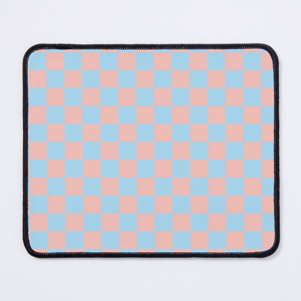 Item preview, Tea rose and crisp sky blue checkerboard designed and sold by Karf ..