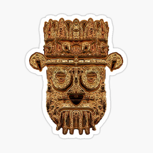 Item preview,  Aztec God Mask Psychedelic Gold designed and sold by Static-Fractal.