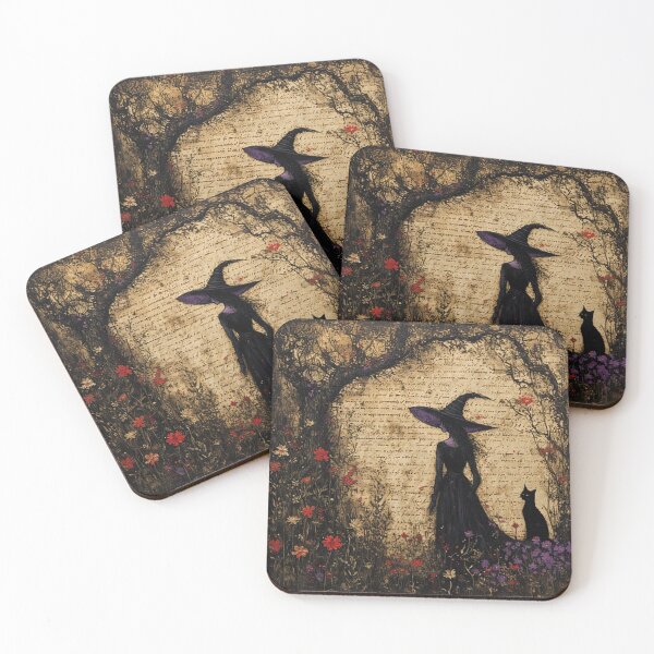 Item preview, Witch and Black Cat designed and sold by TheDarkWardrobe.