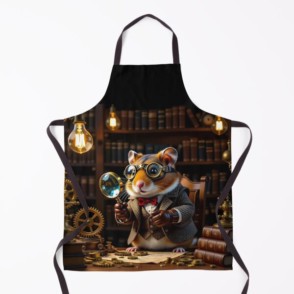 Item preview, Steampunk Hamster Inventor – Cozy Workshop Scene designed and sold by EmeraldeaArt.