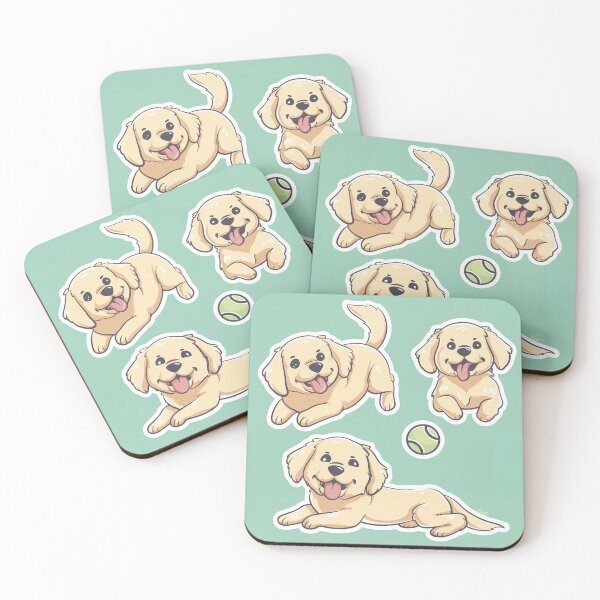 Item preview, Kawaii Golden Retrievers in game mode designed and sold by Arthoughts.
