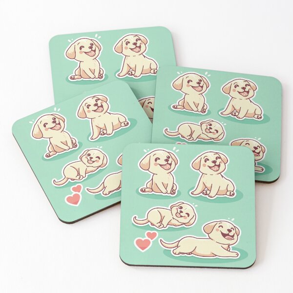 Item preview, Happy Kawaii Labradors in Action designed and sold by Arthoughts.