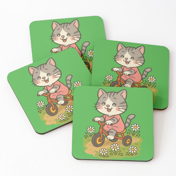 Item preview, Cute Kitten's Daisy Field Tricycle Ride designed and sold by IraBum.
