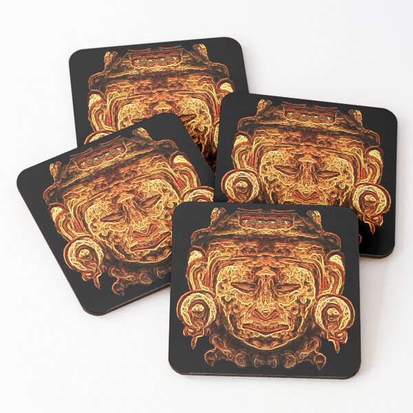Item preview,  Aztec God Mask Gold Psychedelic designed and sold by Static-Fractal.