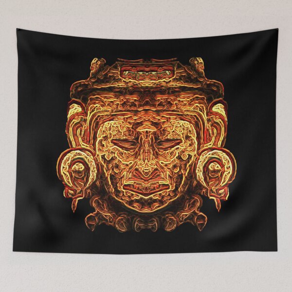 Item preview,  Aztec God Mask Gold Psychedelic designed and sold by Static-Fractal.