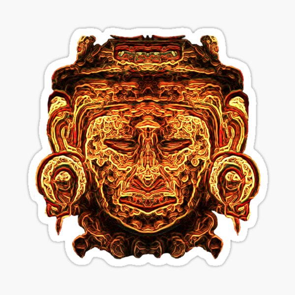 Item preview,  Aztec God Mask Gold Psychedelic designed and sold by Static-Fractal.