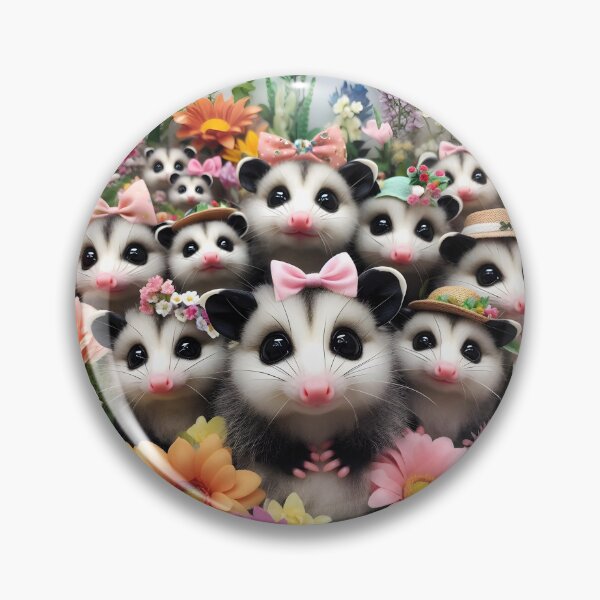 Item preview, Cutie Level 100 – Opossum Group with Pink Bows and Flowers designed and sold by EmeraldeaArt.