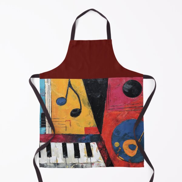 Item preview, Bold Abstract Piano Keyboard with Musical Notes in Vibrant Colors - Dynamic Composition designed and sold by OlfactoART Studio.