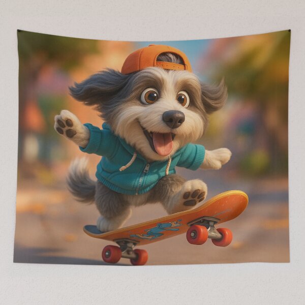Item preview, Skater Bearded Collie designed and sold by Sillytoe.