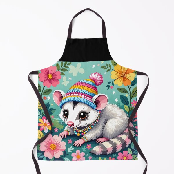 Item preview, Bohemian Opossum Vibes – Colorful Hat, Pearls Flowers designed and sold by EmeraldeaArt.
