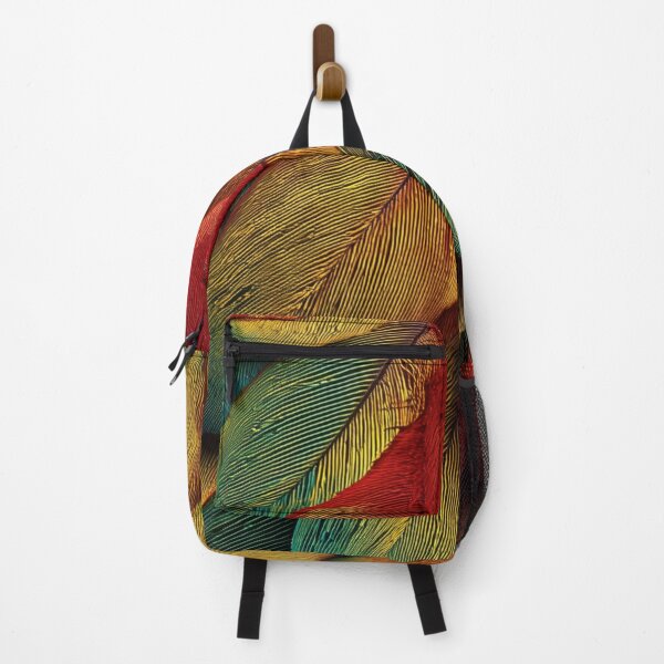 Item preview, Parrot Feather Texture – Vivid Rainbow Plumage Close-Up designed and sold by MonxArt.