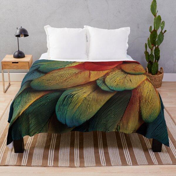 Item preview, Parrot Feather Texture – Vivid Rainbow Plumage Close-Up designed and sold by MonxArt.